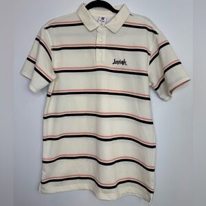 Loviah striped polo shirt in cream size small
